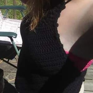 Handmade Crochet Black Halter Top